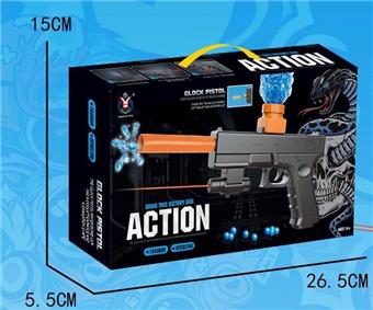 Clown Graffiti Electric Dual Use Water Bullet Gun (7-8MM) with Infrared and 3 pieces of EVA, 1 pack of dry water bullets, 1 pack of electricity, 3 mixed versions   ITEM NO.： W064007