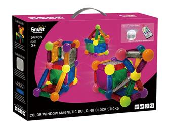 Color Window Magnetic Rod Building Blocks 54PCS   ITEM NO.： W047352