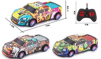 27 frequency 1:24 four-way pickup truck alloy graffiti remote control car with lights   ITEM NO.： W060806