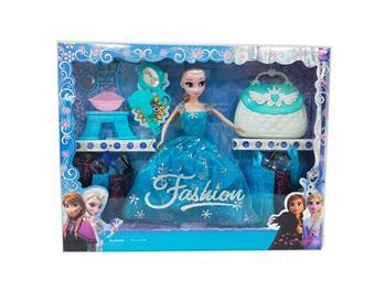 11.5-inch live action hand Frozen Barbie with dressing table, handbag, and hanging accessories   ITEM NO.： W055560