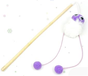 Long legged snowman cat teaser stick   ITEM NO.： W062356
