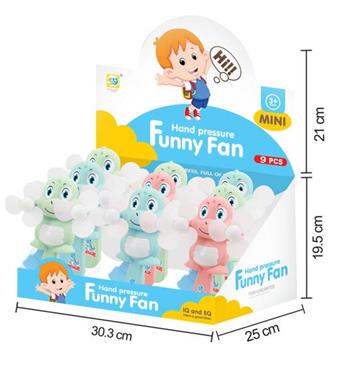 Double ended dinosaur hand press fan (12pcs/box)   ITEM NO.： W042225