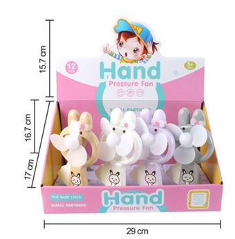 Rabbit hand press fan (12pcs/box)   ITEM NO.： W042100
