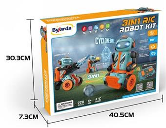 3-in-1 Remote Control Robot (Remote Control Version) (STEAM Scientific Experiment DIY、 Assembly, puzzle, physical chemistry, programming, intelligence, building blocks, science and education)   ITEM NO.： W054703