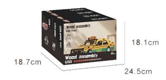 DIY wooden assembly cart (4 mixed models) 4pcs/box   ITEM NO.： W042590