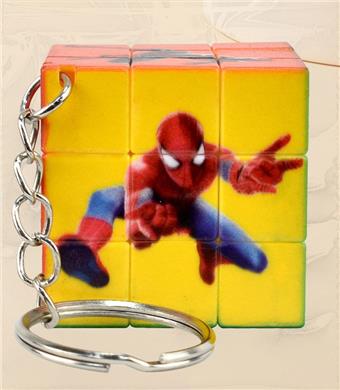 3.5CM Super Mario Magic Cube with Keychain (UV Printed) 12PCS One Medium Package Three Step Small Magic Cube Three Step Mini Magic Cube Keychain Pendant   ITEM NO.： W042678