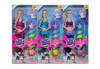 New 14 inch solid 9-joint fashionable bead mermaid Barbie with sea turtle blister accessories 3 mixed styles [clothing color change]   ITEM NO.： W055468