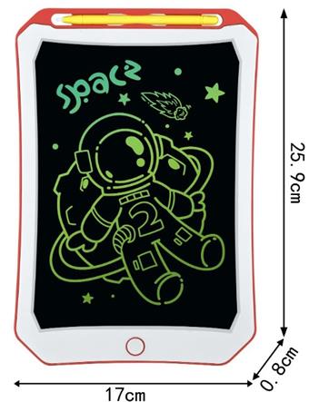 LCD writing board monochrome 10 inch (with battery and screwdriver included)   ITEM NO.： W056589