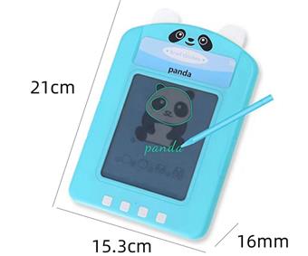 English IC-50 card blue bear style imitation painting LCD handwriting board puzzle early education card machine 2-in-1 (3.7V lithium battery pack)   ITEM NO.： W056497