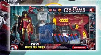 Water bullet gun/EVA soft bullet gun Iron Man with lights   ITEM NO.： W080964