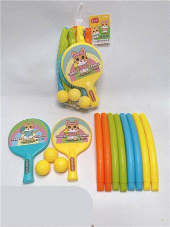 Assemble hula hoop+table tennis racket+3 round balls (GCC)   ITEM NO.： W082488