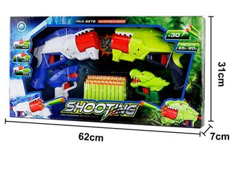 Soft Bullet Gun Toy/Soft Bullet Gun * 4, Bullets * 30 (Blue/Green)   ITEM NO.： W081687