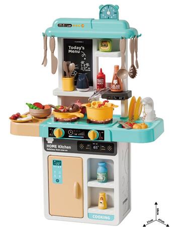 68cm Fashion Kitchen (with color changing food, sound and light) 43Pcs. Excluding electricity 3 * 1.5AA   ITEM NO.： W070771
