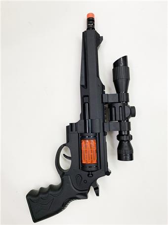 Solid color left wheel vibrating flint gun with cannon   ITEM NO.： W069075