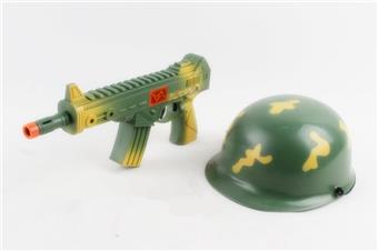 Camouflage vibrating flint drum gun+special combat hat   ITEM NO.： W069013