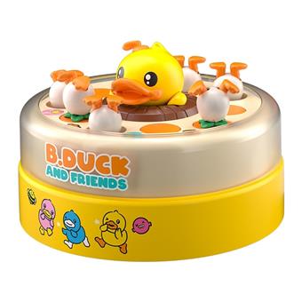 Authentic authorized fishing toy electric bouncing capture (with music) B. duck yellow duck children's bouncing turntable electric fishing parent-child interaction two person puzzle magnetic fishing early education focus training reaction ability tabletop game   ITEM NO.： W073218
