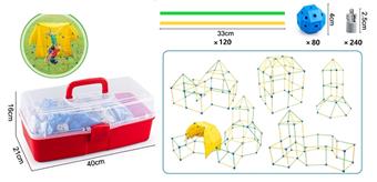 Tent cloth toys assembled with approximately 440PCS of building blocks - DIY puzzle toys assembled with puzzle building blocks for early childhood education and parent-child interaction   ITEM NO.： W083301