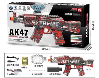 Graffiti High Speed Electric Repeating AK47 Water Bullet Gun Soft Bullet Gun Launcher (with Colorful Spitfire Head)   ITEM NO.： W079218