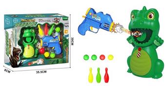 Dinosaurs hit me, ping pong guns, bowling balls, shooting toy pistols   ITEM NO.： W082321