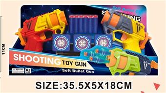 Three hole soft bullet gun, dual gun battle with three position return target   ITEM NO.： W080348