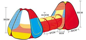 Three in one children's tent, combined tunnel climbing tube with 100 ocean balls (GCC)   ITEM NO.： W084188