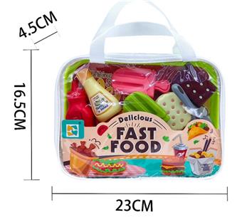 Handbag Burger Dessert Food Tableware Kitchen Playhouse Set (GCC)   ITEM NO.： W071571