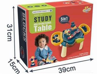 4-in-1 multifunctional building block table (building blocks+screws+drawing board+fishing+beach)   ITEM NO.： W073844