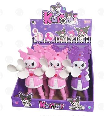 Hand pressed Kuromi fan (12 pack) price per box   ITEM NO.： W075475
