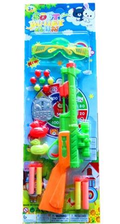EVA, Table tennis dual-purpose gun (with 1 pair of glasses, 4 EVA bullets, 7 table tennis balls, 2 ducks, 1 police micro)   ITEM NO.： W082305
