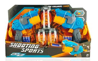 Soft bullet gun toy/Soft bullet gun * 2, bullets * 6, target * 3 (blue)   ITEM NO.： W081709