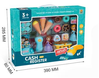 Mini cash register dessert shop with figurines (scanner with light and sound)   ITEM NO.： W071716