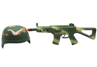 Camouflage vibrating flint drum gun+field hat   ITEM NO.： W069129