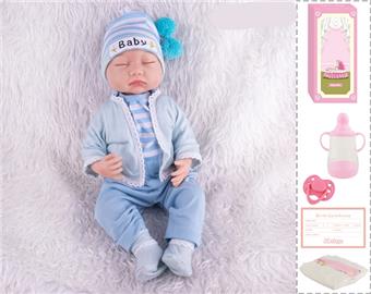 55cm Rebirth Doll High Simulation Baby Doll, (Hand drawn Hair) Full Body Soft Rubber, Comes with Bottle, Magnetic Nipper, Diaper, Birth Card   ITEM NO.： W076816