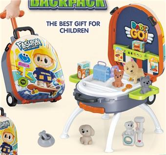 Rabbu 4-in-1 Handheld Pullrod Pet Dog Alloy Backpack Set   ITEM NO.： W077651