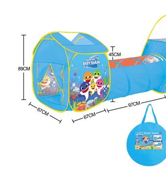 3-in-1 Shark Baby Game House Combination Tunnel Climbing Tent   ITEM NO.： W084224
