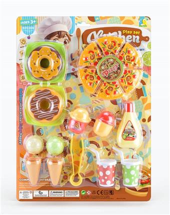 Hamburger, Pizza, Doughnut, Food Set, Simulated Food Set, Western Style, Playhouse Toy   ITEM NO.： W071567