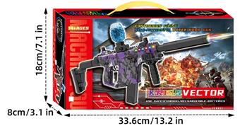 Removable 3-cell 13 in 1 dual lithium battery powered colorful lights, electric sound, Victor submachine gun water ball 8mm air catapult with 3 modes of ammunition supply shooting game set (gun head induction laser light cannon and gun body surround meteor light)   ITEM NO.： W079008