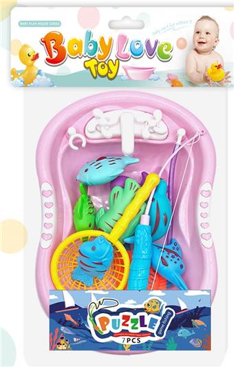 Environmentally friendly large bathtub fishing toy 8PCS   ITEM NO.： W073089