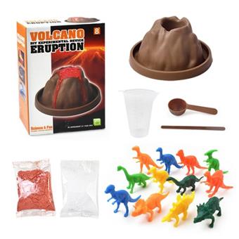 Small volcanic eruption combined with dinosaurs   ITEM NO.： W077880