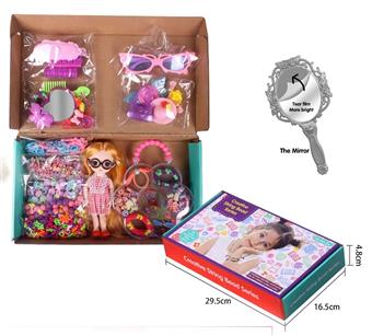 Multi joint dolls, plum blossom shaped bead boxes, accessories, cartoon DIY bead toy sets   ITEM NO.： W068380
