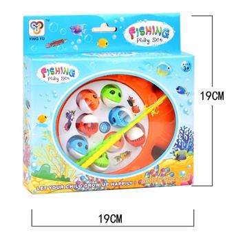 Fish shaped electric fishing reel with music, blue/orange, mixed with 2 colors (2 * AA not included)   ITEM NO.： W074406