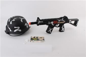 Camouflage vibrating flint gun+field hat   ITEM NO.： W069096
