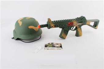 Camouflage vibrating flint gun+special combat hat   ITEM NO.： W069093