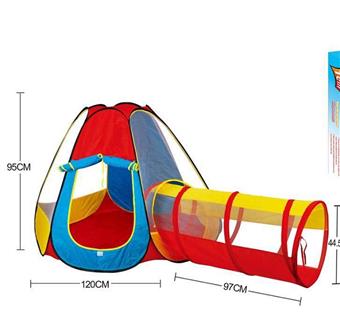 Two in one children's tent combined with tunnel climbing tube   ITEM NO.： W084198