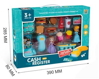 Mini cash register fast food restaurant with figurines (scanner with light and sound)   ITEM NO.： W071715