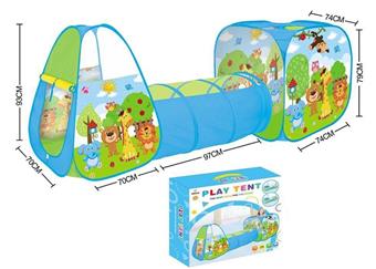 Cartoon Happy Zoo 3-in-1 Tent (GCC)   ITEM NO.： W084311