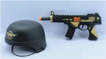 Camouflage vibrating flint drum gun+special combat hat   ITEM NO.： W069004