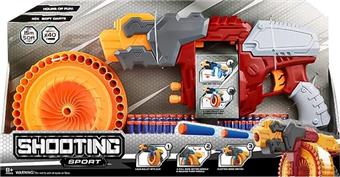 Soft bullet gun toy/Soft bullet gun * 1, bullets * 40, spinning wheel * 1 (mixed red and blue)   ITEM NO.： W081724