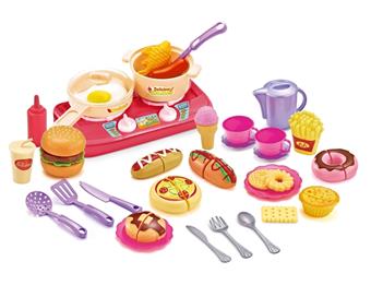 House Stove Tableware with Hamburger Bread Cover (39 piece set)   ITEM NO.： W072324