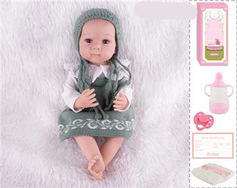 55cm Rebirth Doll High Simulation Baby Doll, (Hand drawn Hair) Full Body Soft Rubber, Comes with Bottle, Magnetic Nipper, Diaper, Birth Card   ITEM NO.： W076847